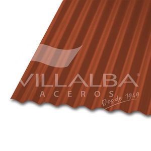 Plancha Acanalada Zinc Alum Ac 0.35Mm X 2Mt Pp Terracota Villalba